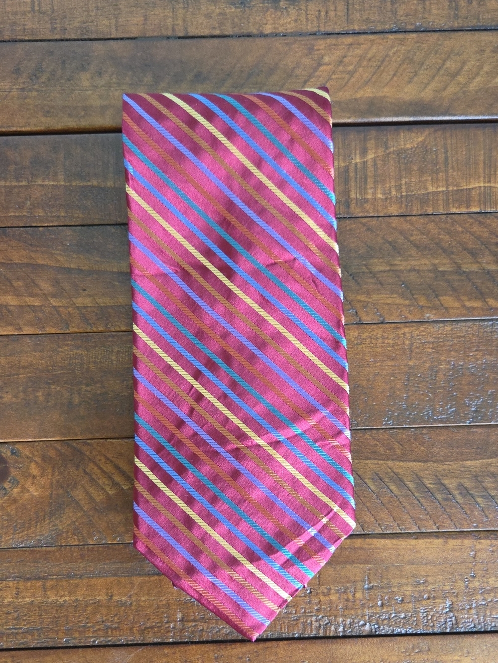 Jos. A. Bank Classic Men's Red Striped Silk Tie